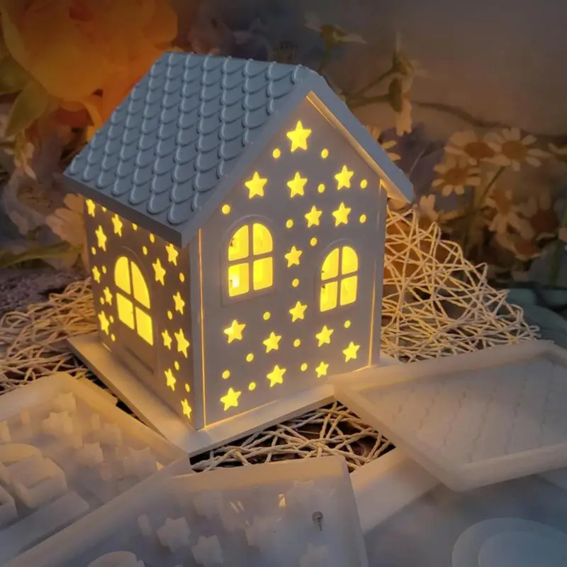 

Силиконовая форма для дома в форме звезды, форма для дома в форме свечи, силиконовая форма для дома в форме свечи, силиконовая форма для дома, креативная форма для дома