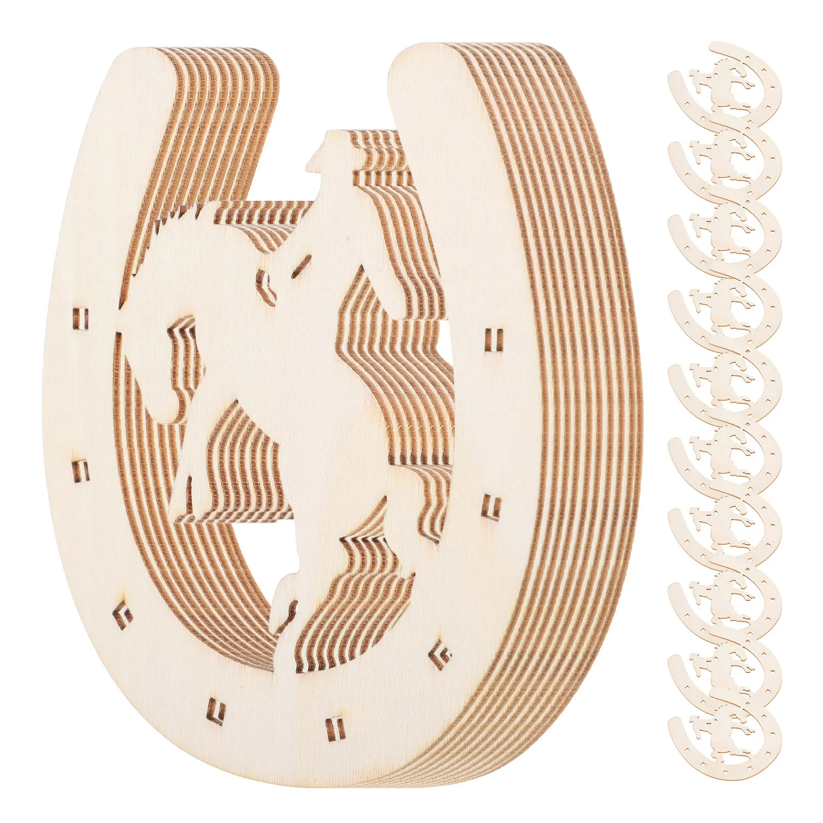 

20Pcs Wooden Horseshoe Cutouts DIY Unfinished U-Shaped Wood Discs for Home Decoration Christmas Craft Art Wooden Horseshoe Stand