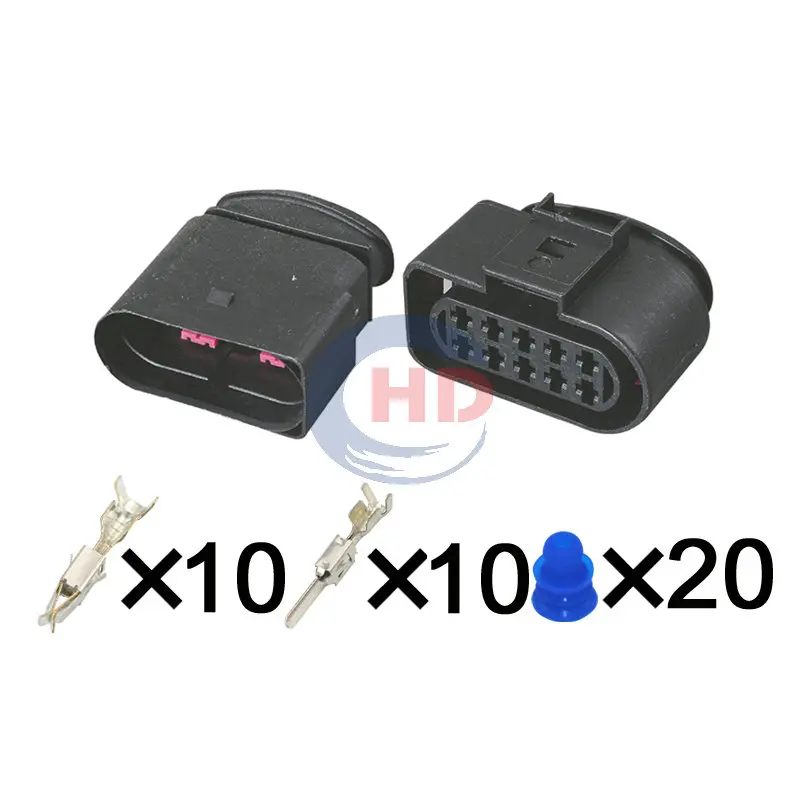 1-20 sets 10 Pin Waterproof Headlight Harness Connector Socket 1J0973835 6R0973735