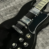 Black SG Electric Guitar Mahogany Body H-H Pickup Black Guitar Chrome Hardware Rosewood Neck and Fretboard