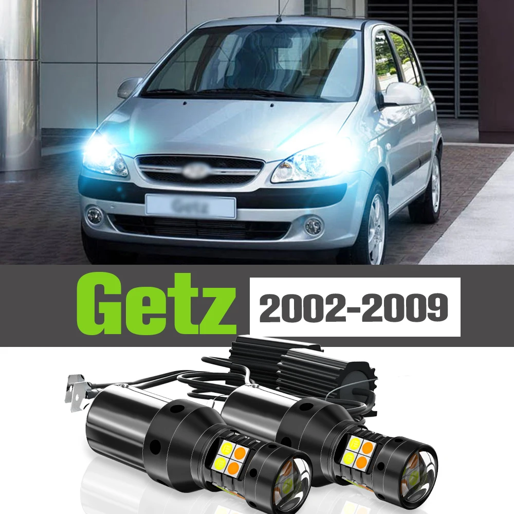 2x LED Dual Mode Turn Signal+Daytime Running Light DRL Accessories Lamp For Hyundai Getz 2002-2009 2004 2005 2006 2007 2008