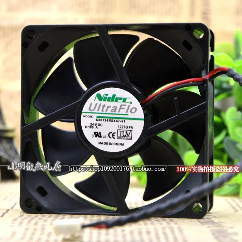 

Original CPU Cooler Fan For Nidec U80T24MS4A7-51 24V 0.165A 8CM Frequency Converter Cooling Fan 8025 80×80×25 MM