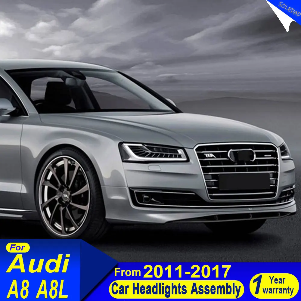 

Car Full LED Headlights For Audi A8 2012-2018 Headlight LED Projector head Lamp Daytime Running Light Automotive Accessories