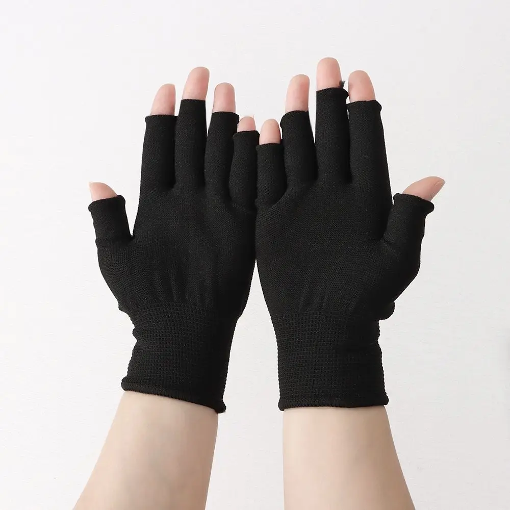 Respirável Nylon meio dedo luvas, Anti-Slip Mittens, Acessórios De Pesca, Equipamento Da Bicicleta, Trabalho Ciclismo