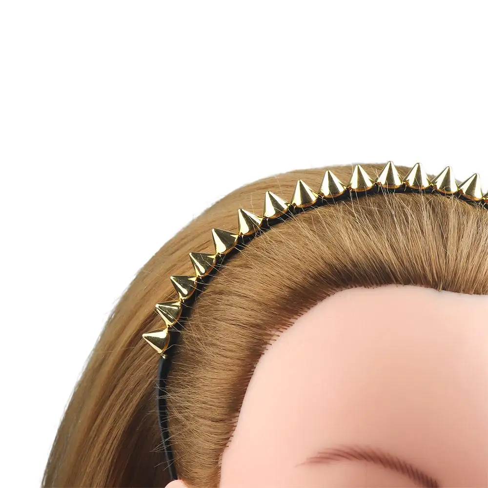 New Captivating Chic Metal Rock Women Bow Gift Studded Party Hair Clips Rivets Headband Hair Band