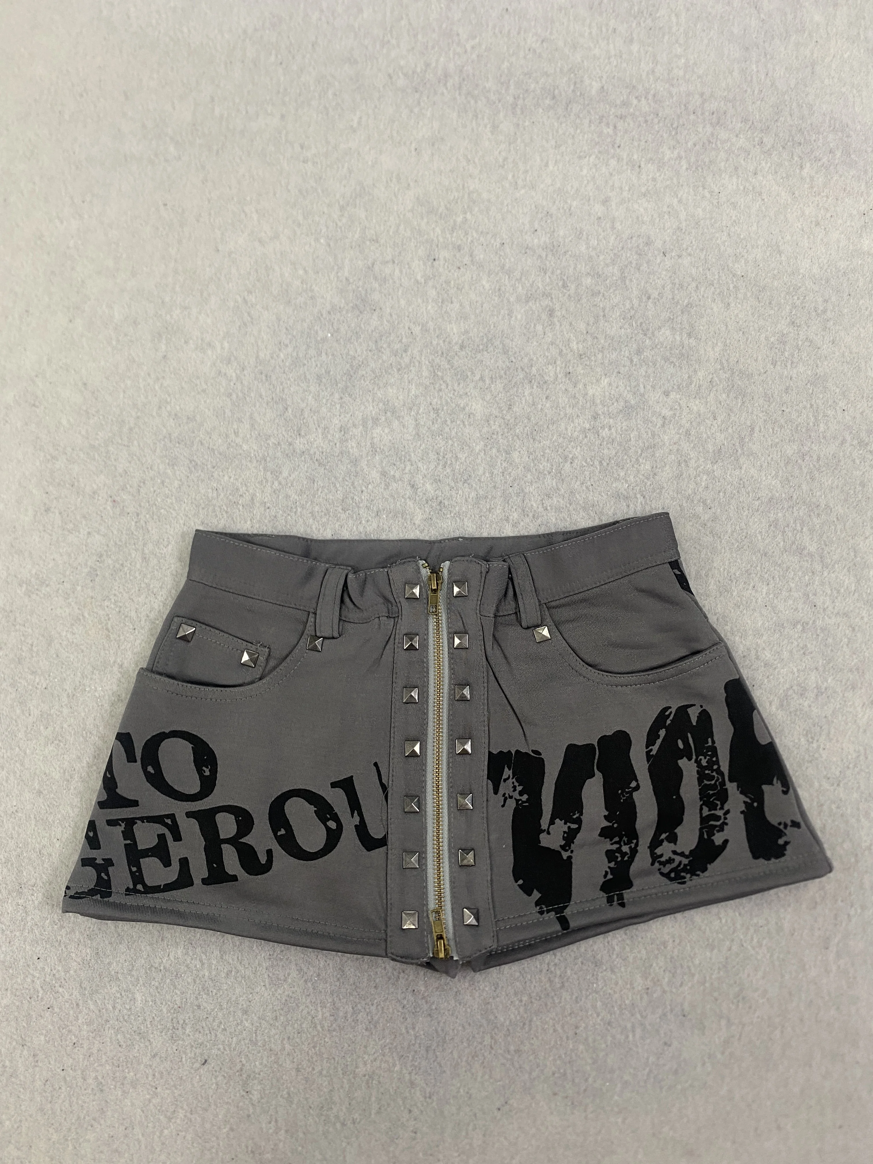 Punk Style Summer Alphabet Stripe Printed Hot Rhinestone Design Trendy Cool Hot Girl Wear Shorts Hot Pants