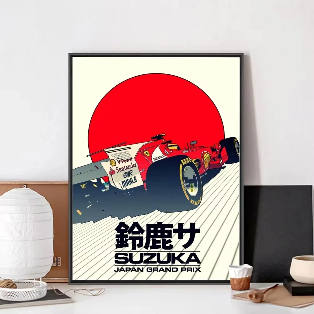 Vintage 80S Car F1 Racing No Framed Poster Kraft Club Bar Paper Vintage Poster Wall Art Painting Bedroom Study Stickers