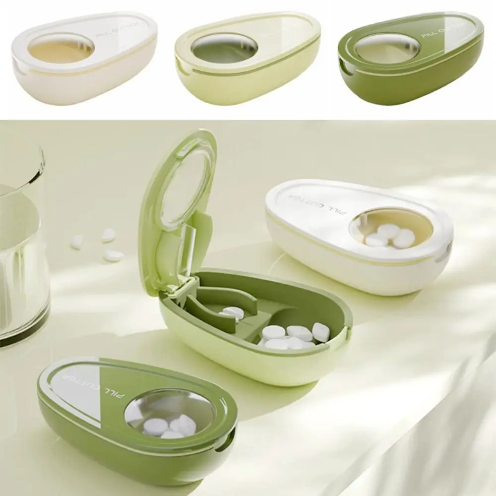 

Creative Medicine Pill Splitter Avocado Shape Portable Mini Medicine Box Large Capacity Dust-proof Pill Case Pill Storage