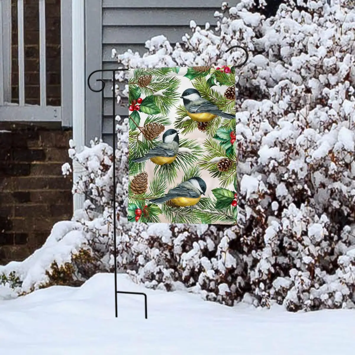Winter Chickadees Winter Garden Flag 18