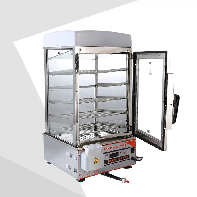 500S Automatic Energy-efficient 5 Layers Steamed Magic Bun Glass Hot Food Display Warmers Cabinets Other Baking Equipment
