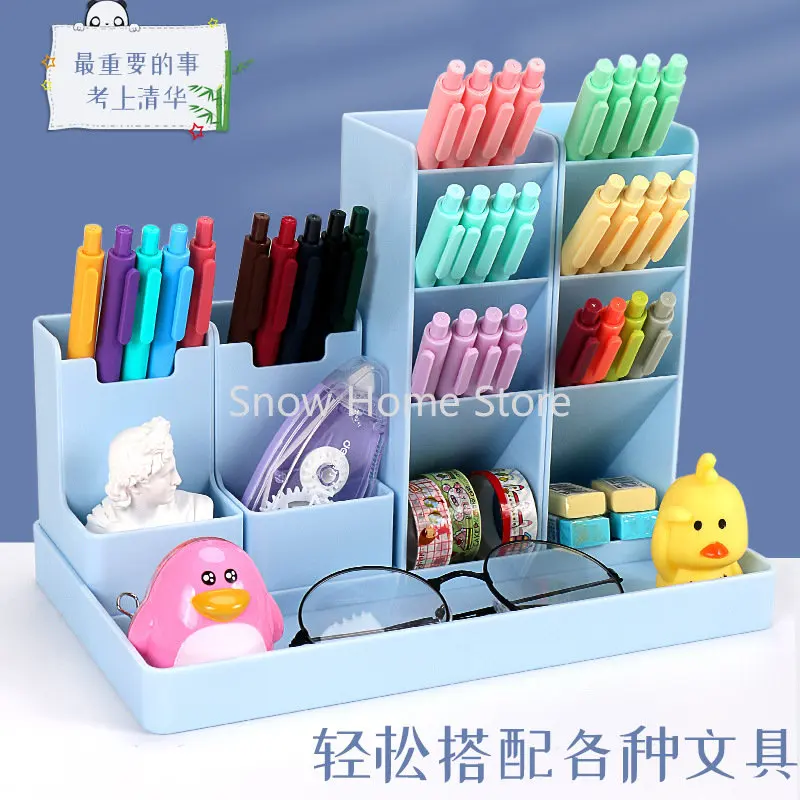 Slanted Combination Pen Holder Creative Large Capacity Lovely Fashion Personality Student Desktop Storage