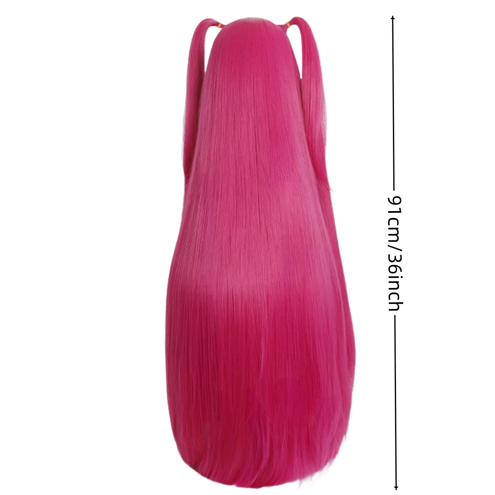 شعر مستعار اصطناعي طويل ذو جديلة مزدوجة باللون الأحمر الوردي | الرسوم المتحركة فيلم KPop شيطان الصيادين شخصية ميرا شعر مستعار تأثيري هالوين الاسمية #6