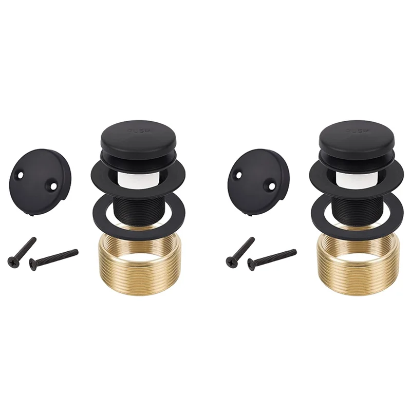 

AB35-Устойчивый к запаху комплект обрезки сливной пробки для ванны с двойным отверстием, детали переливной панели, комплект слива для ванны с резьбой (черный)