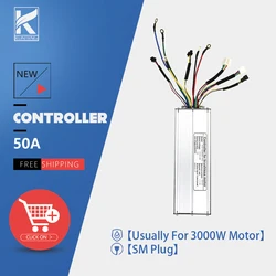 KUNTENG 50A Controller 3000W Ebike Squarewave/Sinewave KT Controller For Electric Bicycle Scooter E-bike Controller Accessies