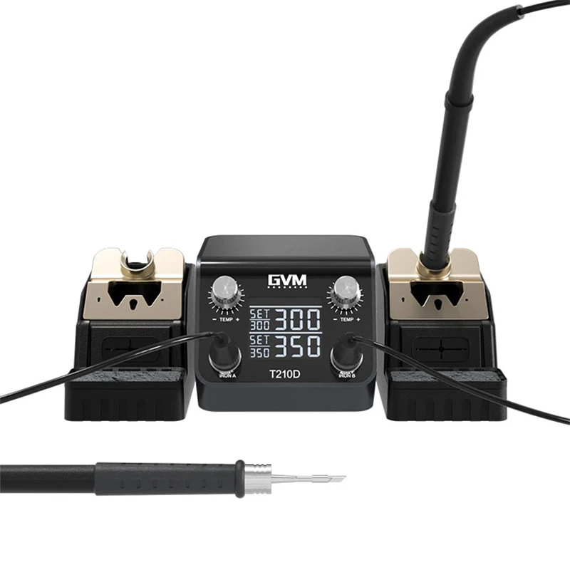 GVM T210D محطة لحام بدرجة حرارة ثابتة ، محطة لحام مزدوجة ذكية للهاتف المحمول ، SMD ، إصلاح ثنائي البنزين