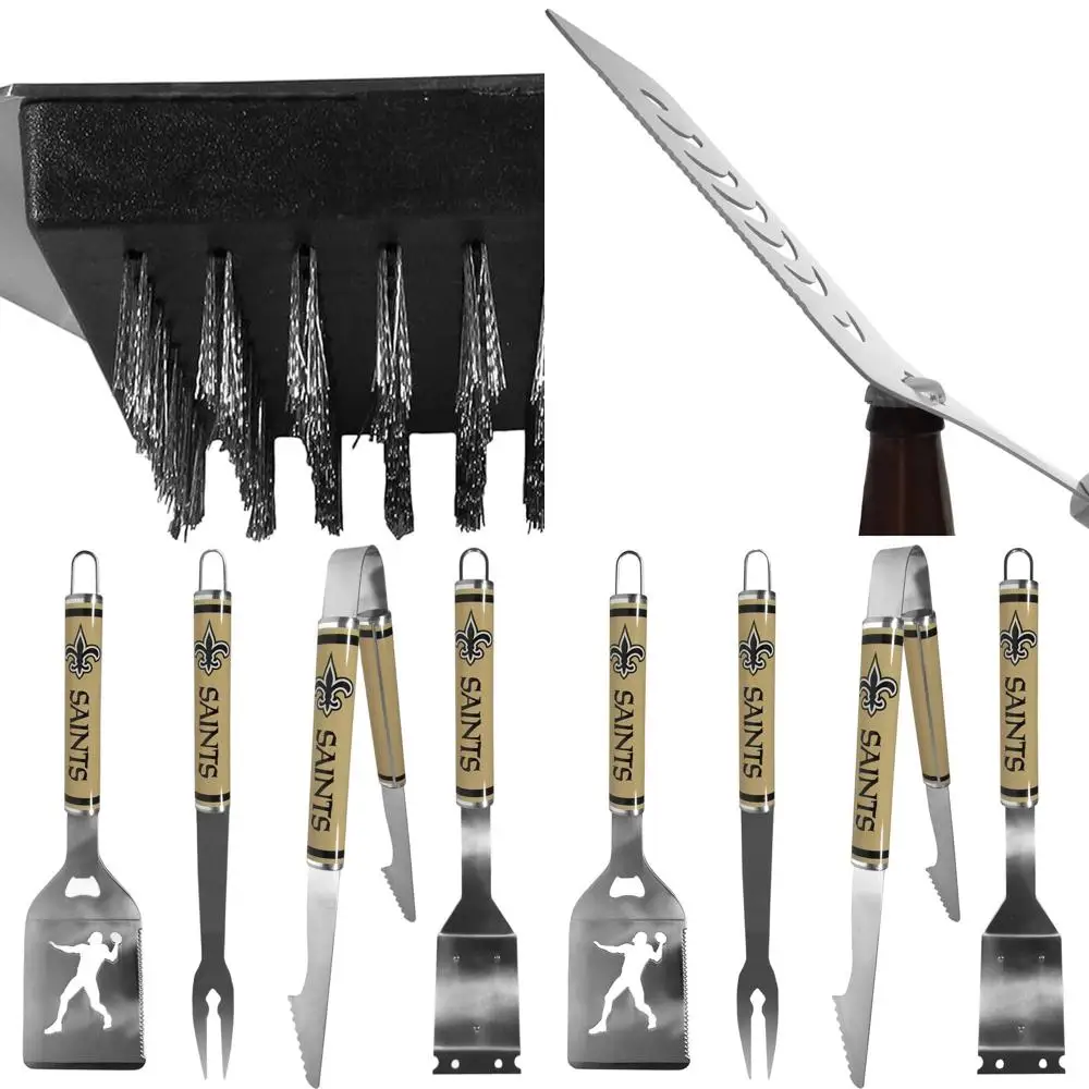 

New Orleans Saints 4-Piece Logo Grilling Tool Set, Universal Size, Team-Inspired Colors