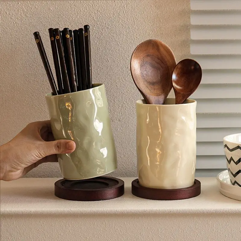 

New Chopstick Storage Boxes Cage Ceramic Chopsticks Basket Household Kitchen Storage Quick Release Tube Countertop Drain Bucket