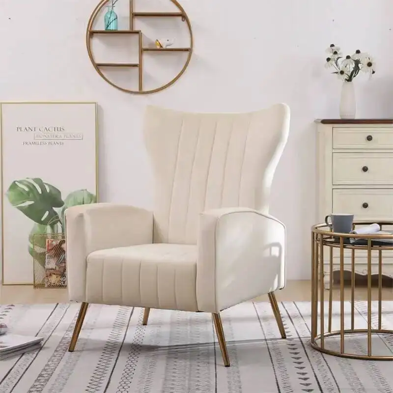 Sillón con respaldo personalizado, sillón individual de cuero rosa, sillón minimalista, sofá moderno, Sillas De Comedor, decoración del hogar, SY50LC