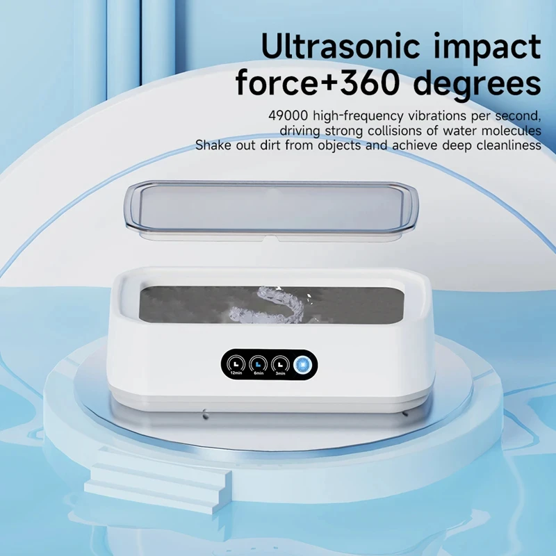 Lenovo Ultraschall-Reinigungsgerät für Brillen 650ml Mini Hochfrequenz-Vibrationsreinigung für Brillen, Schmuck, Zahnprothesen, Schnuller – Detail 9