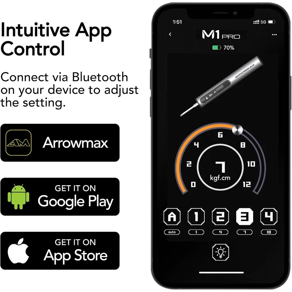 

7.4V Mini Electric Screwdriver, Precision Electric Screwdriver, 60-in-1 Magnetic Bits, Smart Motion Control, Max 3 N.m