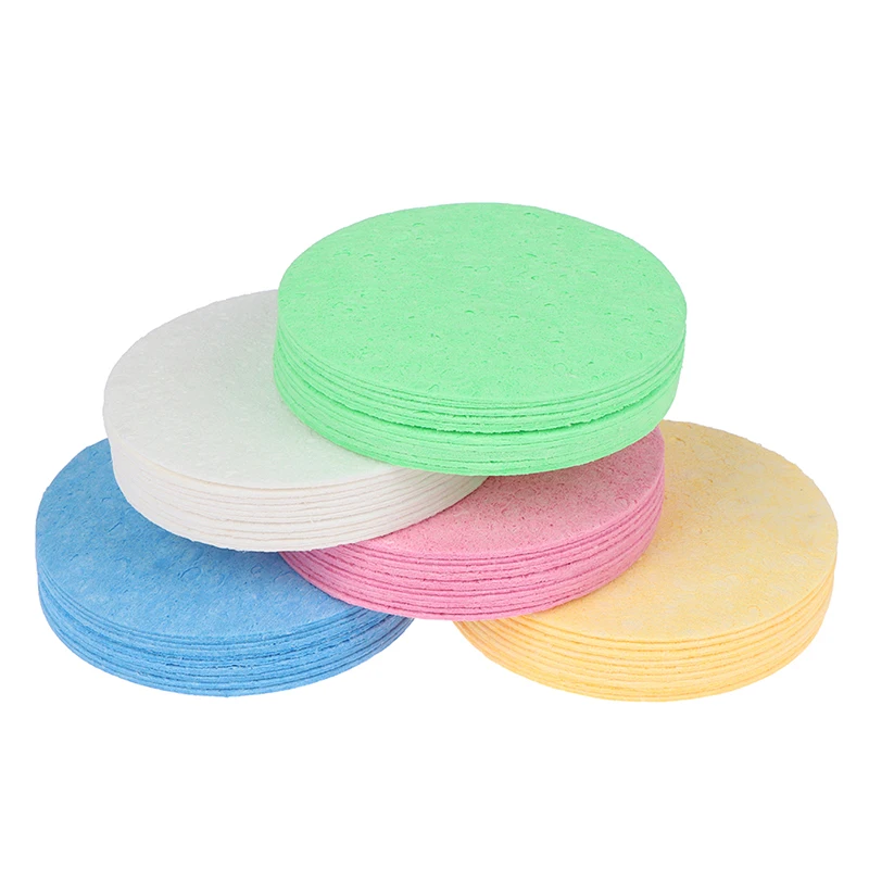 10PCS Face Cleaning Sponge Pad for Exfoliator Mask Facial SPA Massage Makeup Removal Thicker Compress Natural Cellulose Reusable