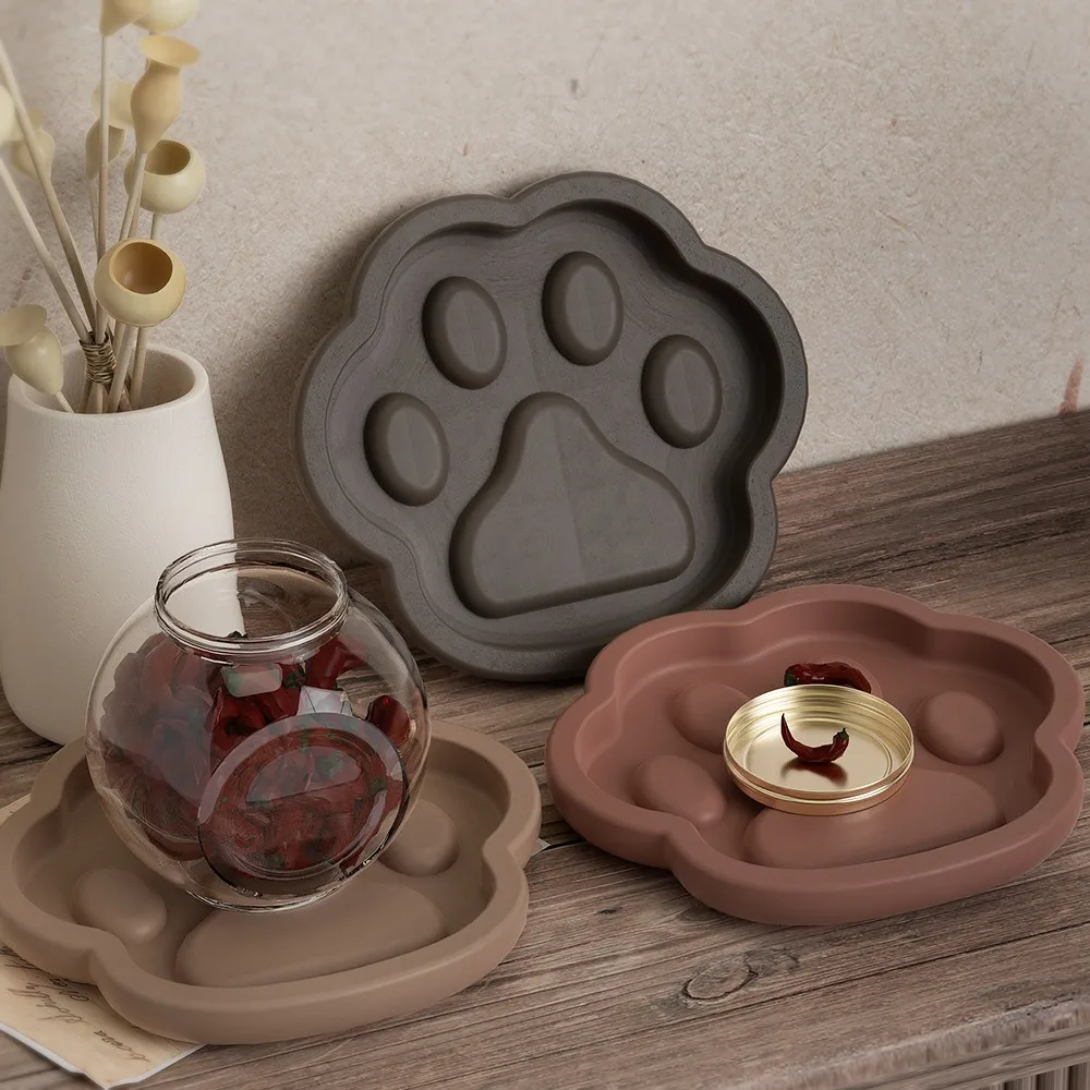 Vassoio portaoggetti per artigli di gatto fai da te stampo in Silicone piatto per gioielli in gesso piatto per frutta ornamento da tavolo stampo epossidico in resina decorazione per artigianato domestico