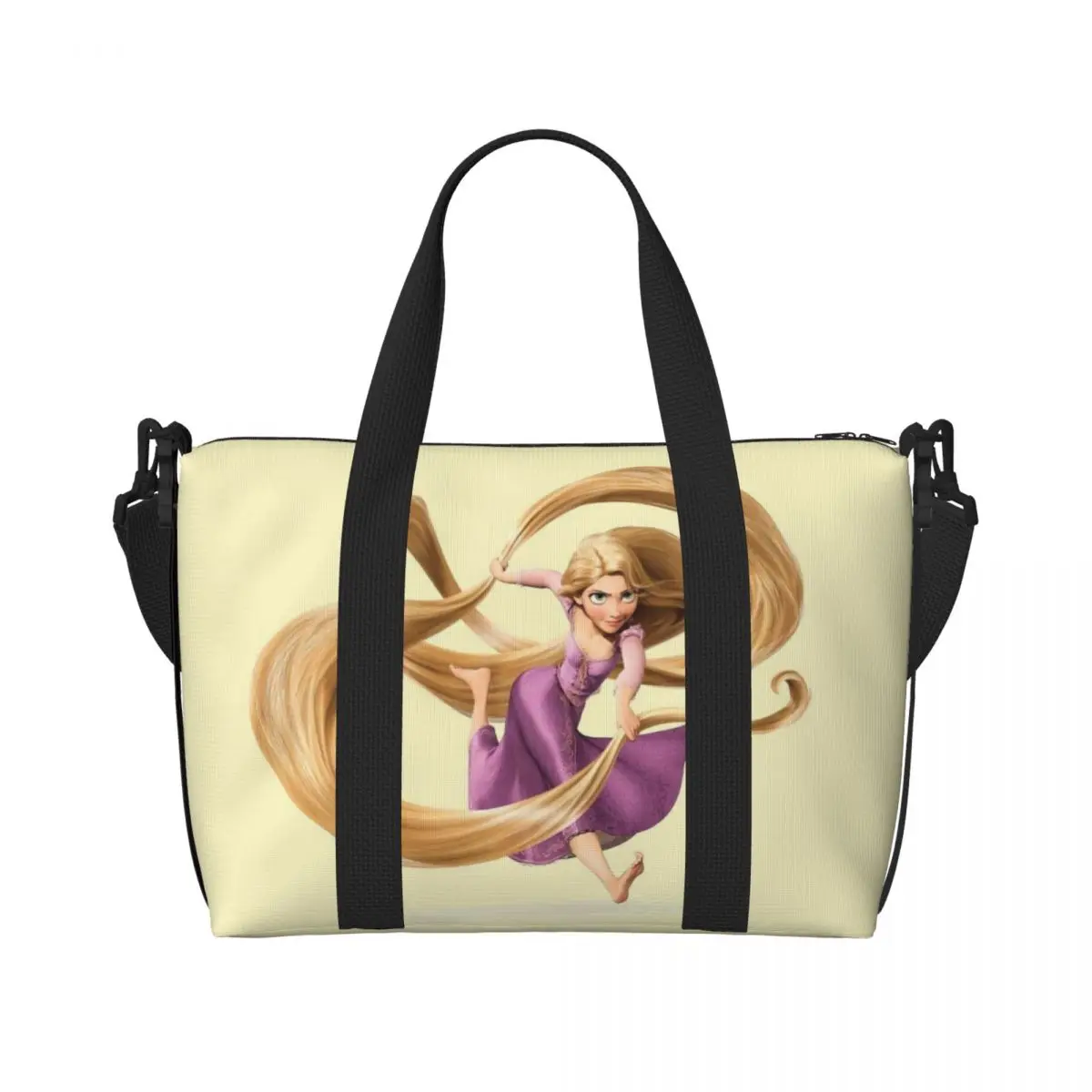 Custom Tangled Princess Wallpaper Grocery Shopping Tote Bags Women Large Capacity Gym Beach Travel Bags