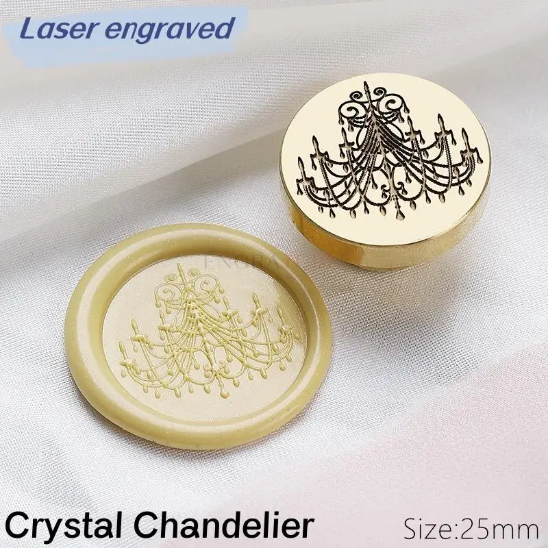 Laser Engraved Brass Wax Seal Stamp Plum Crystal Chandelier Flower Love Thank You Wedding Invitations Scrapbooking Tools