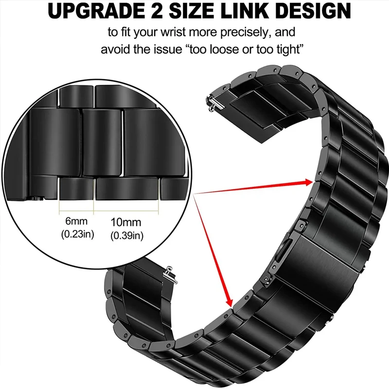 Titanium Metal Strap 22MM For Huawei Watch 3 Pro GT2 Band 20MM For Samsung Watch 6/5/4/3 45mm Luxury Business Bracelet Wristband