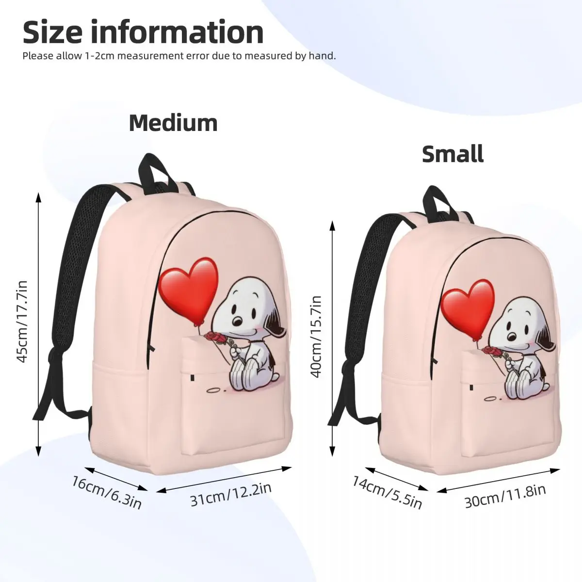 Casual Canvas Backpack Snoopy Multi-Compartment Lightweight Bag for School, Hiking, and Everyday Essentials
