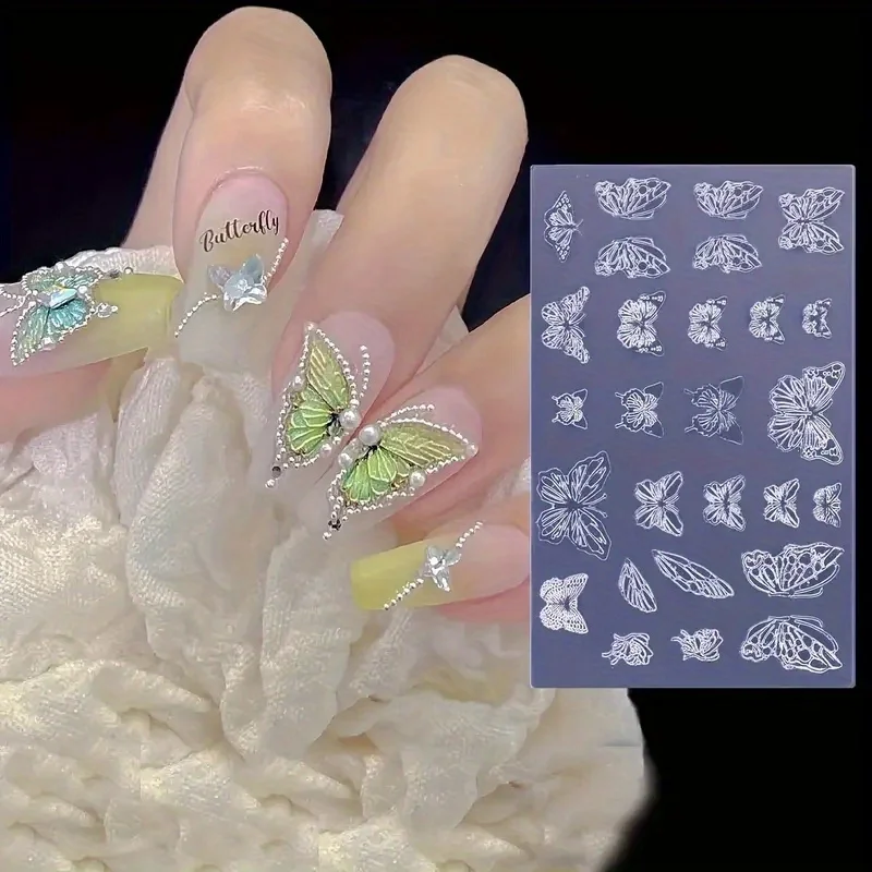 Schmetterlingsflügel 3D-Form Silikon Nagelkunst-Dekorationen Ultradünne DIY-Vorlagen Form für Nägel Ohrringe Halsketten Schmuck Bastelarbeiten – Detail 2