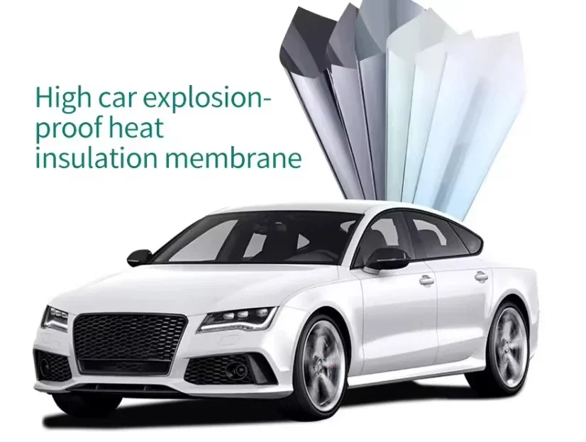 ฟิล์มกรองแสงรถยนต์นาโนเซรามิกแบบสปัตเตอร์ยอดนิยม 70% VLT ป้องกันการระเบิด ติดตั้งง่ายด้วยกาวในตัว ป้องกันแสงแดด