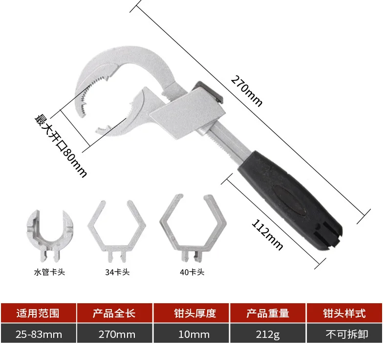 Multi-Purpose Sink Wrench Bathroom Wrench Arc Toothed Wrench Activity Board Plumbing Installation Sink Tool