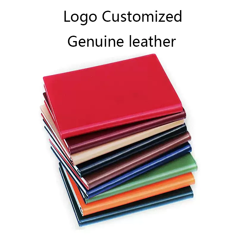Genuine Leather Lined Pages A5 Notebook Logo Name Customize B5 A6 Sketch Book Diary Journal Student Gift