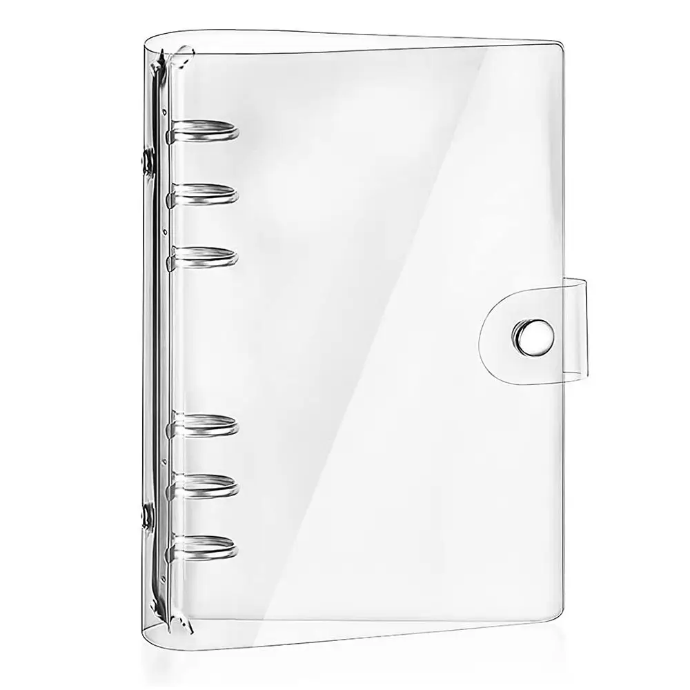 

Storage Button Closure Student Planner Loose Leaf Folder Notebook School Office Supplies Ring Binder Cover PVC Notebook Cover