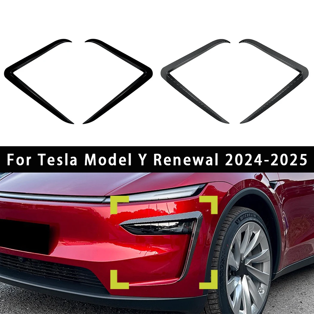 

Car Front Air Knife Sticker Front Bumper Diffuser Wind Knife Decoration Body Kit Accessories For Tesla Model Y Renewal 2024-2025
