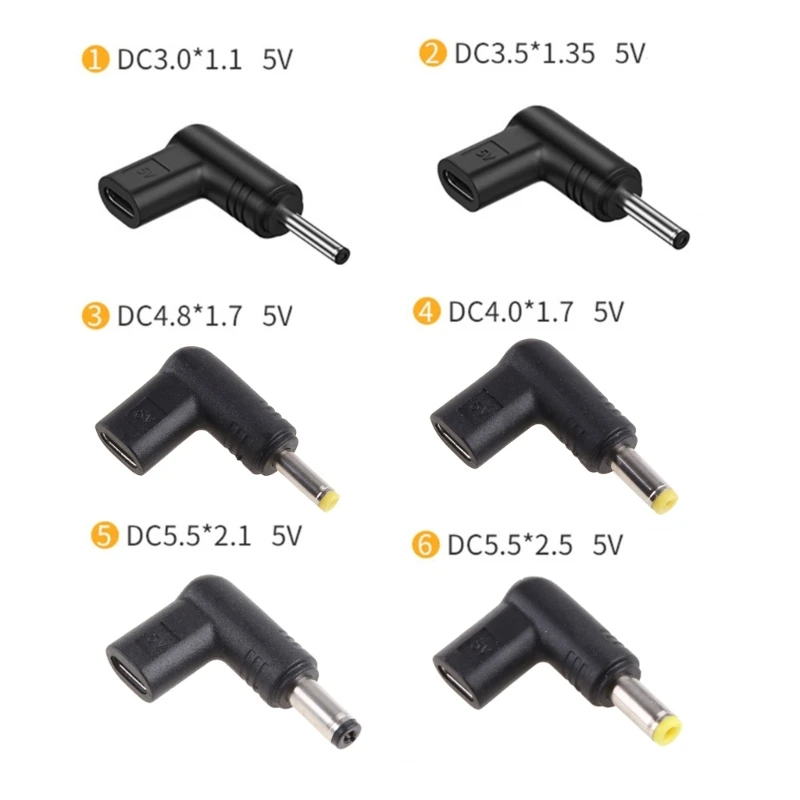 Type C to for DC Power Cord Adapter PD High Speed 3A High Current 90° Design Type C Female Input to for DC Adapte