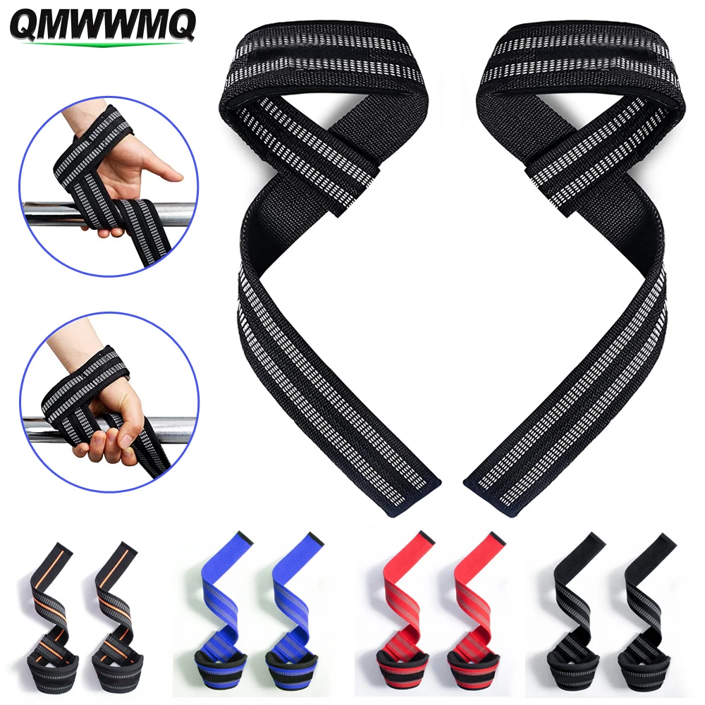 1Pair Hard Pull Wrist Lifting Straps Grips Band-Deadlift Straps with Wrist Padded & Anti-Skid - for Weightlifting, Bodybuilding