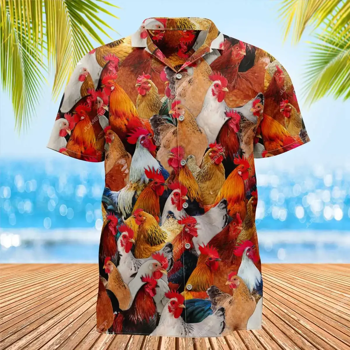 Jumeast Maple Leaf Men Hawaiian Aloha Shirt Beer 3D Printed Palm Tree Shirts Rooster Graphic Unisex Baggy Vintage Clothes Brazil