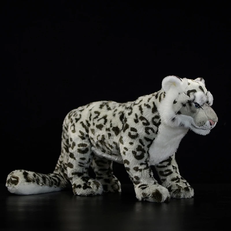 

50cm Snow Leopard Soft Stuffed Plush Toy Realistic Simulation Original Panthera Uncia Uncia Animal Model Doll Audlt Gift