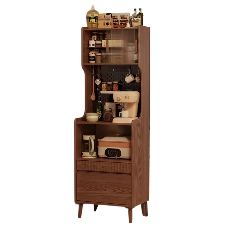 wood dining side cabinet, coffee cabinet, small apartment kitchen, integrated wall locker, walnut locker, narrow tea cabinet