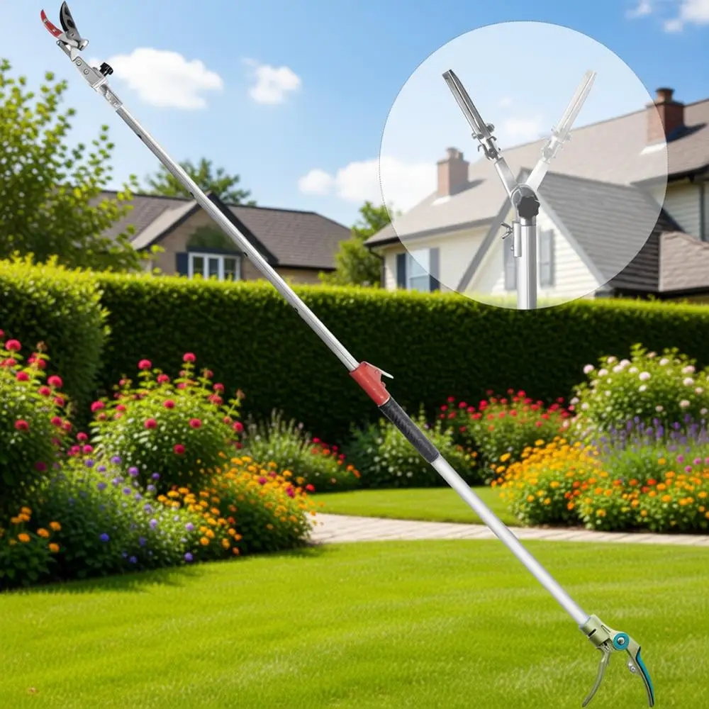 

Adjustable Pruning Shears with Rotating Blade, Lightweight Extendable Handle, 3.67-5.45 T, Silver