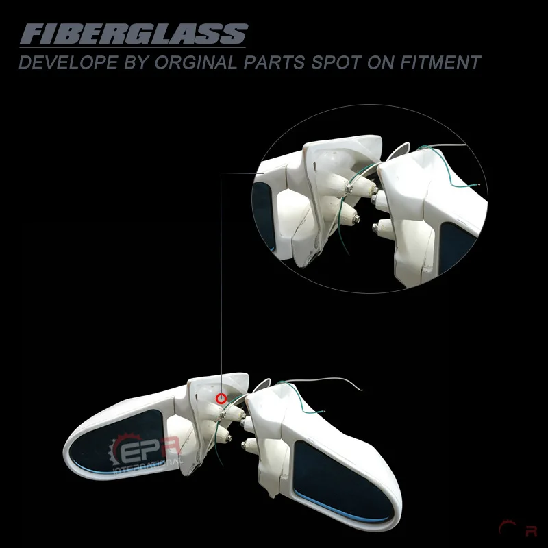 SAAR لهوندا إنتيجرا DC2 نوع R ألياف الكربون GND مرآة احتياطية للرؤية الخلفية الكهربائية #6