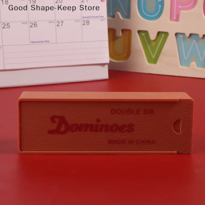 Domino Game Set With Box Melamine 28 Dominoes Tiles Gifts Professional Table Game Multifunctional For Family Game Decor