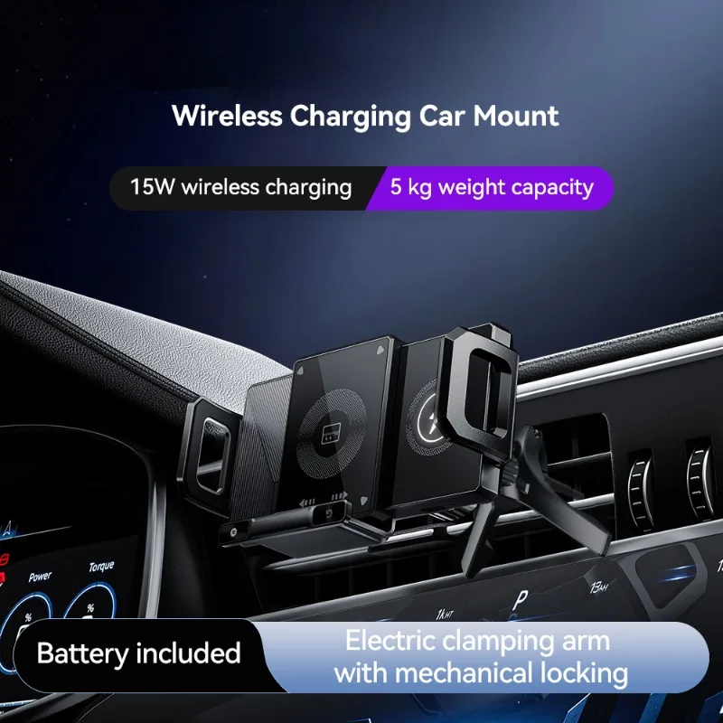 

Foldable Dual Coil Wireless Car Charger Mount 15W Fast Charging Air Vent Holder For Magsafe iPhone 12-17 Pro Max Car Daily Use