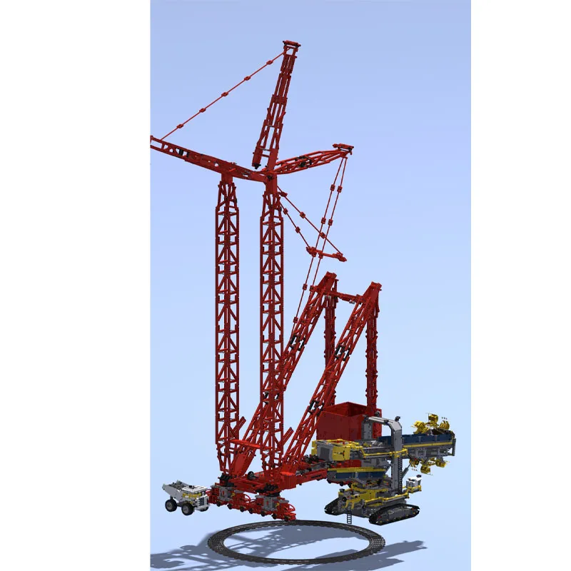 

MOC-77733 New Red Heavy Cargo PTC-200-DS Ring Crane Building Blocks Model 4933 PartsMOC Creative Boys Kids Birthday Toy Gifts