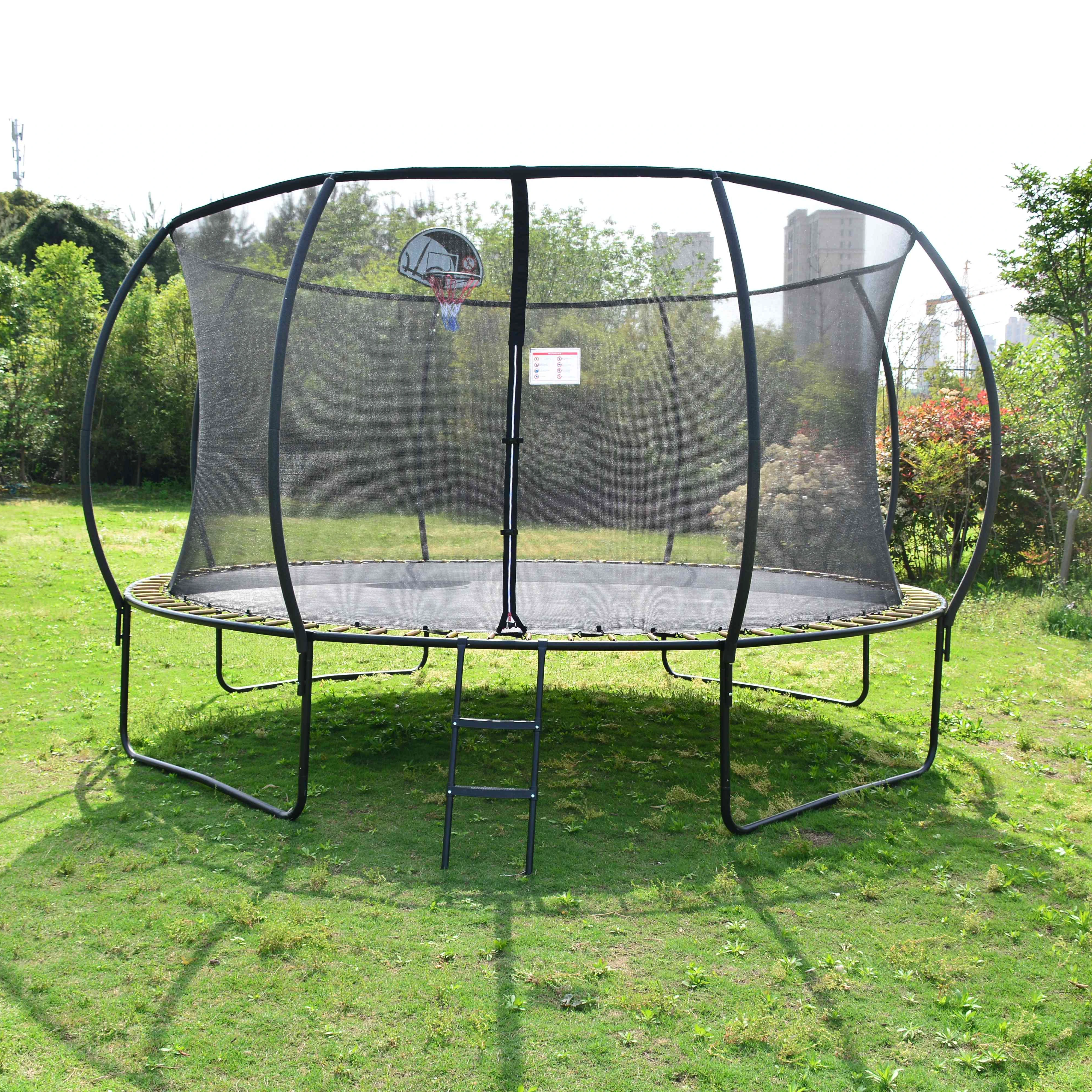 

14 ft Round Trampoline Playground Trampolines with Protective Net New