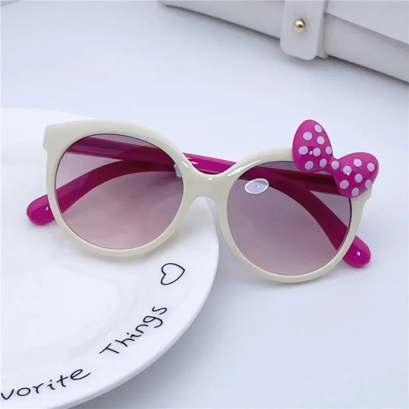 Children Trendy Cute Sunglasses Candy Colors Shiny Bowknot Sun Glasses UV400 Eyewear for Girls and Boys