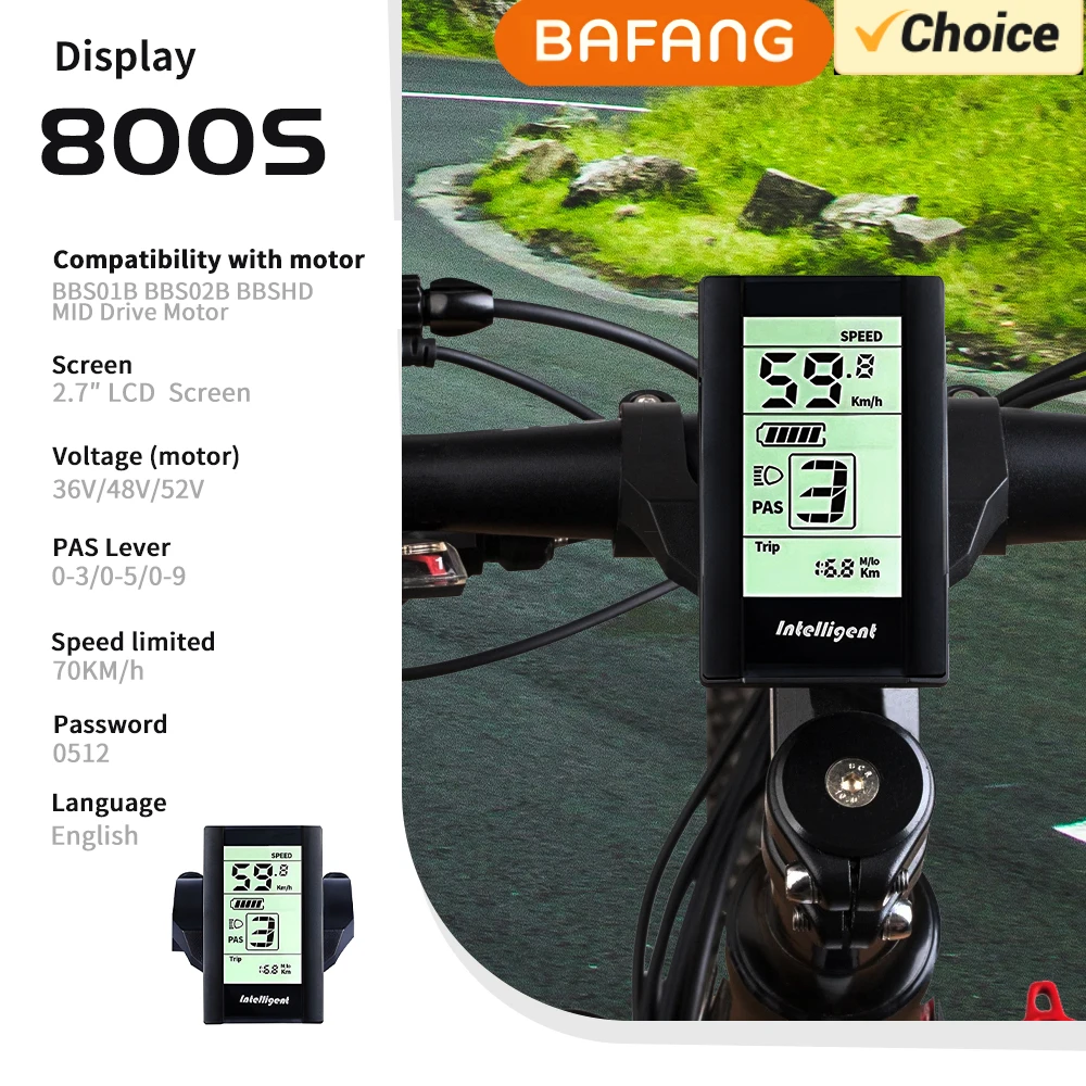 Electric Bike Bafang Display C965 800S Instrument for BAFANG BBS Mid Drive Motor Bicycle ebike Computer UART