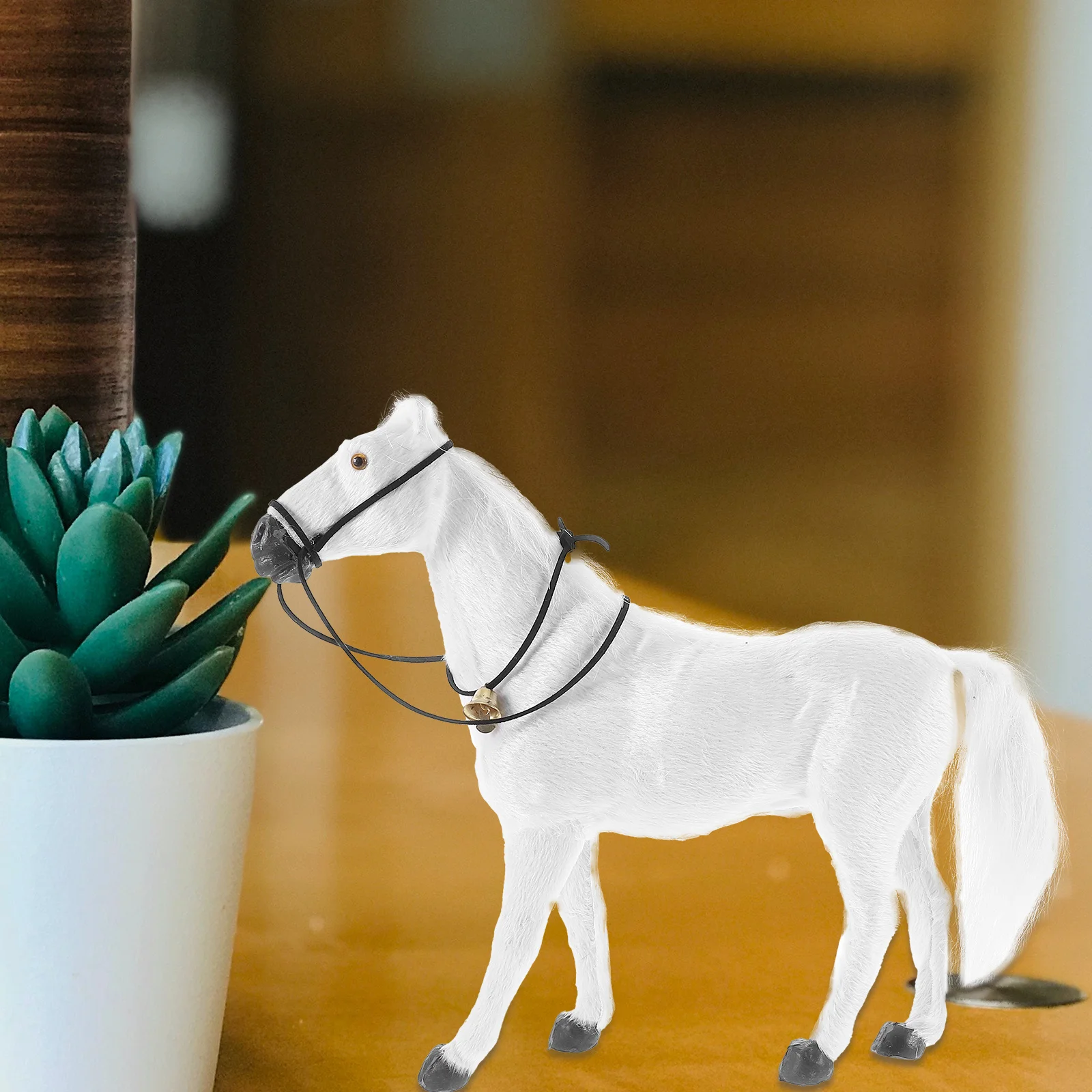 

Simulation Lifelike Animal Ornament Decor For Home Garden Desktop Party Photography Artificial Horse Small Horse Statue